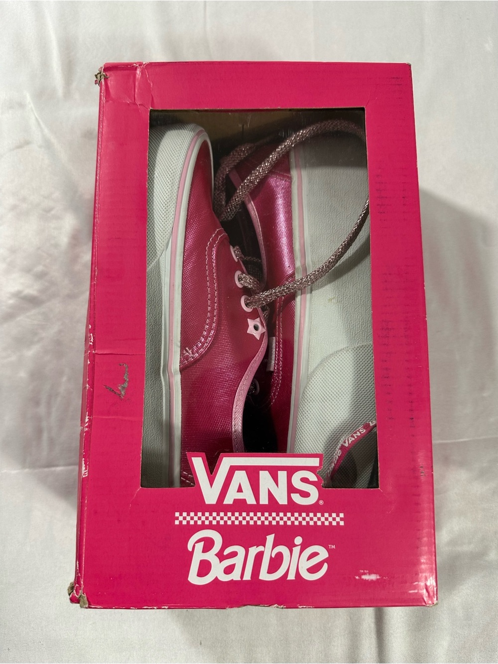 Vans x Barbie Movie Authentic Stackform Hot Pink Platform Womens Sz 6/4.5M W Box